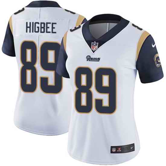 Nike Rams #89 Tyler Higbee White Womens Stitched NFL Vapor Untouchable Limited Jersey
